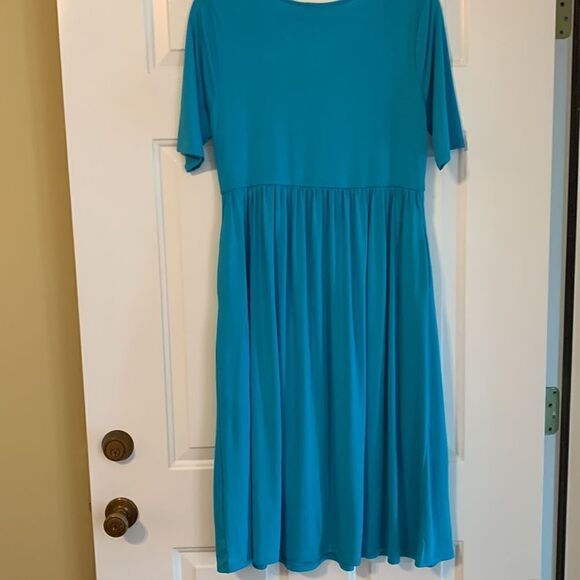 ZENANA extra large short sleeve blue dress - Picture 2 of 7